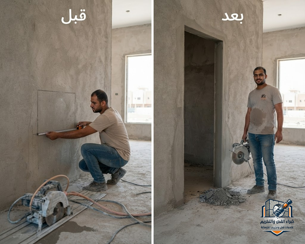 قص الخرسانة المسلحة في حي الحرازات جدة بدقة عالية باستخدام مناشير الألماس مع الحفاظ على سلامة الهيكل الخرساني